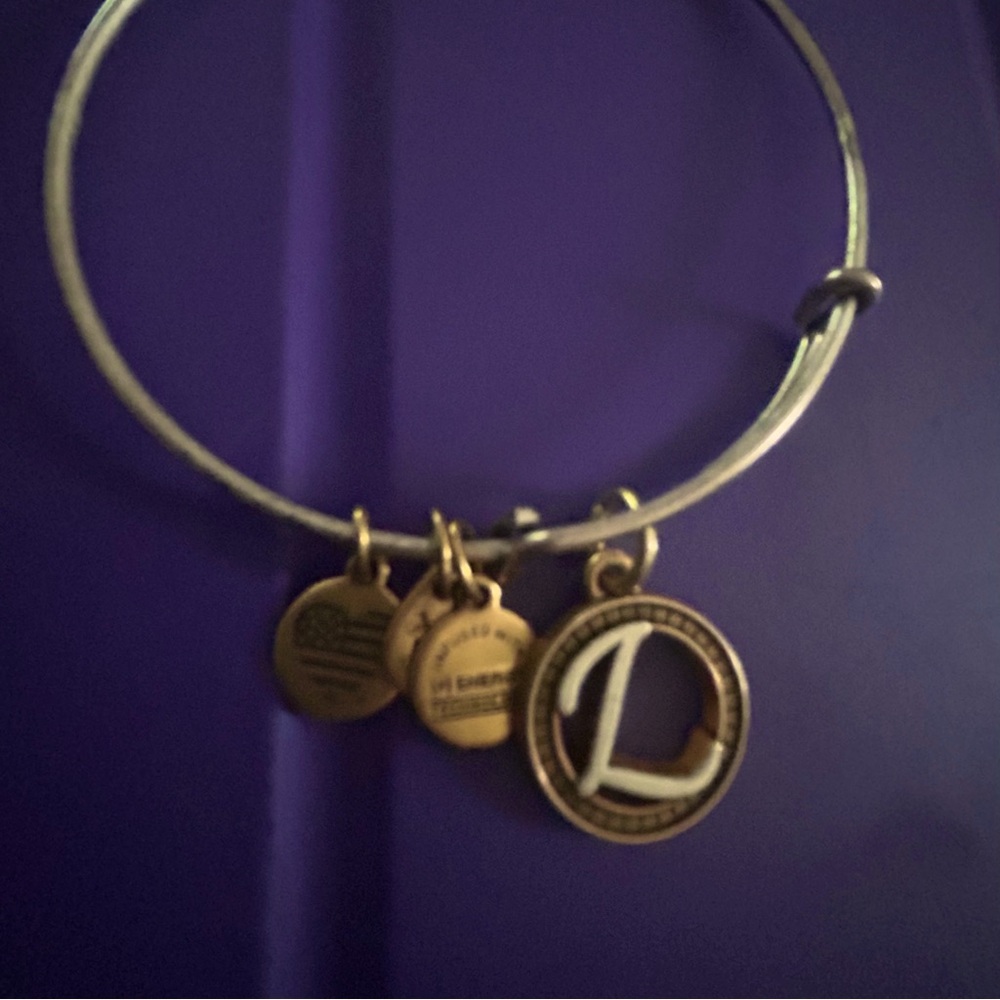 Alex & Ani Letter “L” Bracelet Gold